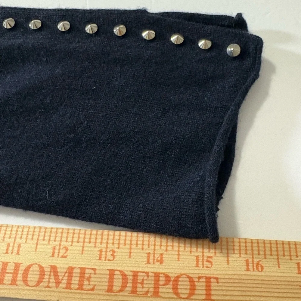 Zadig & Voltaire Lemy Navy Sweater Open Front Cardi w Stud Detail Down Sleeves - Picture 12 of 13